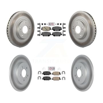 Front Rear Ceramic Pads And Coated Disc Brake Rotors Kit For 2019-2020 Hyundai Santa Fe KGA-101471