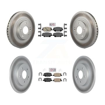 Front Rear Ceramic Pads And Coated Disc Brake Rotors Kit For 2019-2020 Hyundai Santa Fe KGA-101472