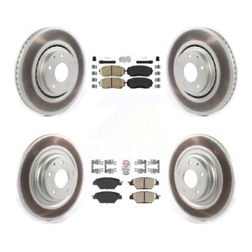 Front Rear Ceramic Pads And Coated Disc Brake Rotors Kit For 2016-2023 Mazda CX-9 KGA-101476