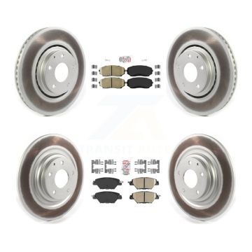 Front Rear Ceramic Pads And Coated Disc Brake Rotors Kit For 2016-2023 Mazda CX-9 KGA-101477