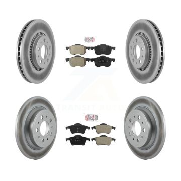 Front Rear Semi-Metallic Pads And Coated Disc Brake Rotors Kit For Volvo S60 XC70 V70 S80 KGA-101490