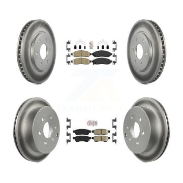 Front Rear Ceramic Pad And Coated Disc Brake Rotor Kit For Nissan Frontier Suzuki Equator KGA-101496