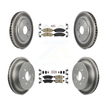 Front Rear Ceramic Pad & Coated Brake Rotor Kit For Nissan Frontier Xterra Suzuki Equator KGA-101501