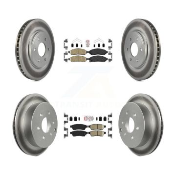 Front Rear Ceramic Pad & Coated Brake Rotor Kit For Nissan Frontier Xterra Suzuki Equator KGA-101502
