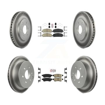 Front Rear Ceramic Pads And Coated Disc Brake Rotors Kit For Suzuki Equator KGA-101503