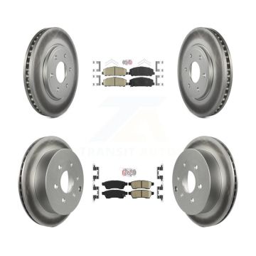 Front Rear Ceramic Pads And Coated Disc Brake Rotors Kit For Suzuki Equator KGA-101504