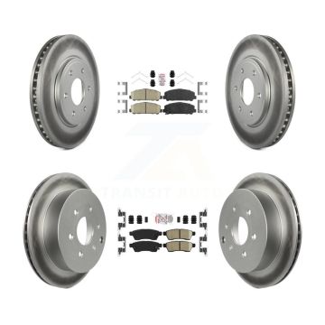 Front Rear Ceramic Pads And Coated Disc Brake Rotors Kit For Suzuki Equator KGA-101505