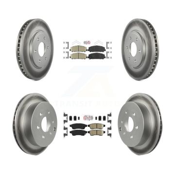Front Rear Ceramic Pads And Coated Disc Brake Rotors Kit For Suzuki Equator KGA-101506