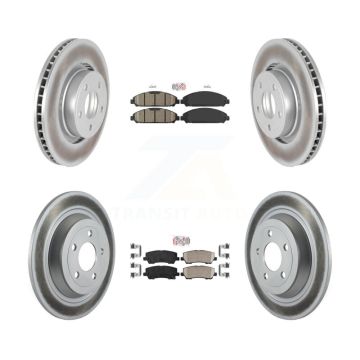 Front Rear Ceramic Pads And Coated Disc Brake Rotors Kit For Ford Mustang V6 with 3.7L KGA-101507