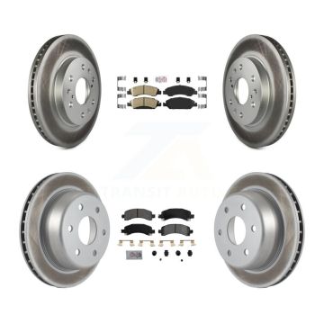 Front Ceramic Rear Semi-Metallic Pad Coat Brake Rotors Kit For Chevrolet Express 1500 GMC KGA-101508