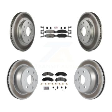Front Rear Semi-Metallic Pad Coated Brake Rotor Kit For Chevrolet Express 1500 GMC Savana KGA-101509
