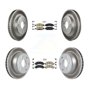 Front Rear Ceramic Pad Coated Disc Brake Rotors Kit For Chevrolet Express 1500 GMC Savana KGA-101513