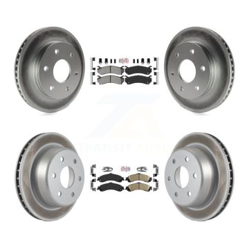 Front Semi-Metallic Rear Ceramic Pad Coat Brake Rotors Kit For Chevrolet GMC Silverado XL KGA-101517