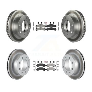Front Rear Semi-Metallic Pad Coated Brake Rotor Kit For GMC Savana 2500 Chevrolet Express KGA-101524