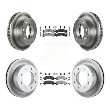 Front Rear Semi-Metallic Pad Coated Brake Rotor Kit For Chevrolet Express 2500 GMC Savana KGA-101526