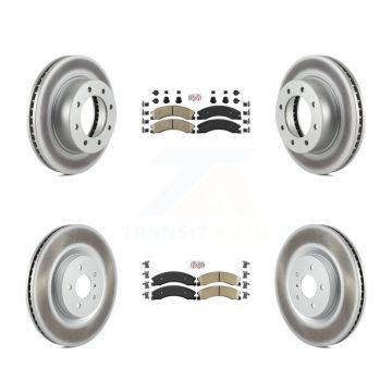 Front Rear Ceramic Pad & Coated Brake Rotor Kit For 2012-2021 Nissan NV2500 NV3500 NV1500 KGA-101536