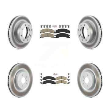 Front Rear Ceramic Pad & Coated Brake Rotor Kit For 2012-2021 Nissan NV2500 NV3500 NV1500 KGA-101538