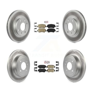 Front Rear Ceramic Pads And Coated Disc Brake Rotors Kit For Hyundai Accent Kia Rio KGA-101542