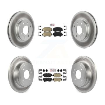 Front Rear Ceramic Pads And Coated Disc Brake Rotors Kit For Hyundai Accent Kia Rio KGA-101543