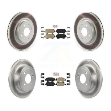 Front Rear Ceramic Pads And Coated Disc Brake Rotors Kit For Kia Rio KGA-101548