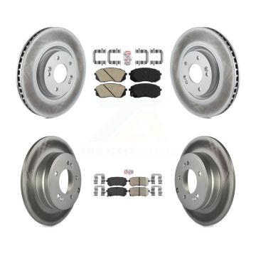 Front Rear Ceramic Pads And Coated Disc Brake Rotors Kit For Hyundai Tucson Kia Cadenza KGA-101552