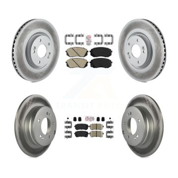 Front Rear Ceramic Pads And Coated Disc Brake Rotors Kit For Hyundai Tucson Kia Cadenza KGA-101554