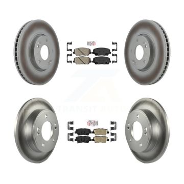 Front Rear Ceramic Pads And Coated Disc Brake Rotors Kit For Kia Forte Forte5 Koup KGA-101555