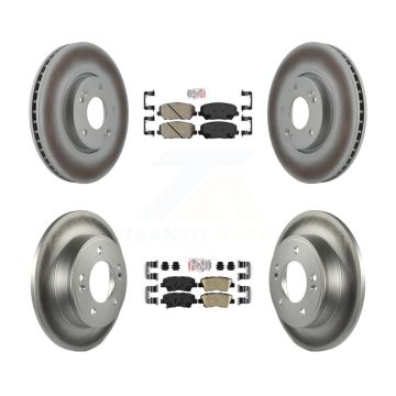 Front Rear Ceramic Pads And Coated Disc Brake Rotors Kit For Kia Forte Forte5 Koup KGA-101556