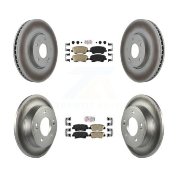 Front Rear Ceramic Pad Coat Brake Rotor Kit For 2014 Kia Forte SX With 15" Factory Wheels KGA-101559