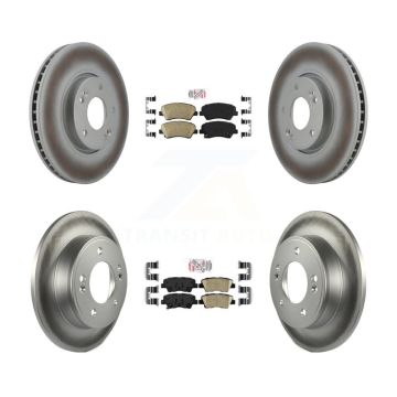 Front Rear Ceramic Pad Coat Brake Rotor Kit For 2014 Kia Forte SX With 15" Factory Wheels KGA-101560