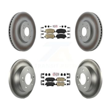 Front Rear Ceramic Pad Coat Brake Rotor Kit For 2014 Kia Forte SX With 15" Factory Wheels KGA-101561