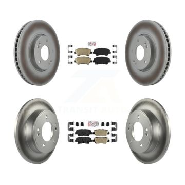 Front Rear Ceramic Pad Coat Brake Rotor Kit For 2014 Kia Forte SX With 15" Factory Wheels KGA-101562