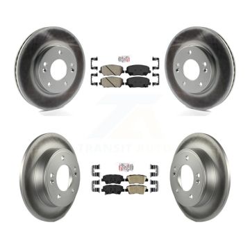 Front Rear Ceramic Pad Coat Brake Rotor Kit For 2014 Kia Forte Without 15" Factory Wheels KGA-101567