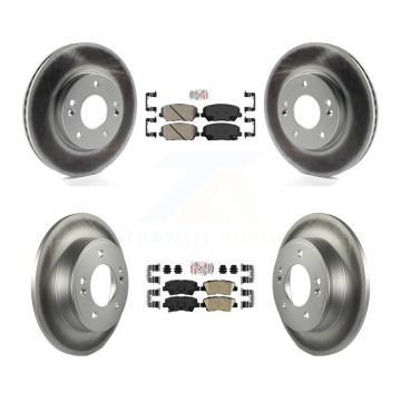 Front Rear Ceramic Pad Coat Brake Rotor Kit For 2014 Kia Forte Without 15" Factory Wheels KGA-101568