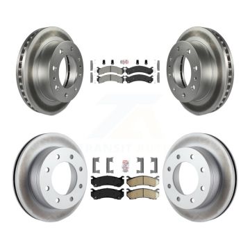 Front Semi-Metallic Rear Ceramic Pad Coated Brake Rotor Kit For Chevrolet GMC Sierra 2500 KGA-101581