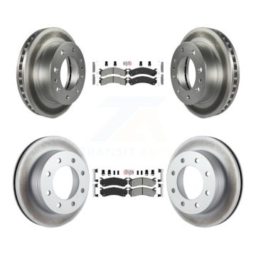 Front Rear Semi-Metallic Pad Coat Brake Rotor Kit For Chevrolet GMC Sierra 2500 HD Hummer KGA-101583