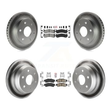 Front Semi-Metallic Rear Ceramic Pad Coat Brake Rotors Kit For Chevrolet GMC Silverado XL KGA-101586