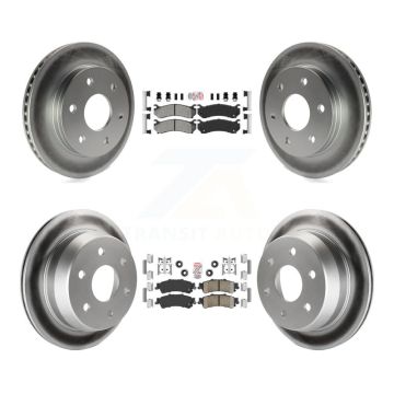 Front Semi-Metallic Rear Ceramic Pad Coat Brake Rotors Kit For Chevrolet GMC Silverado XL KGA-101590