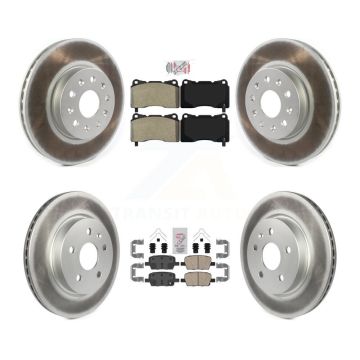 Front Semi-Metallic Rear Ceramic Pad Coated Brake Rotor Kit For Chevrolet Camaro Cadillac KGA-101599