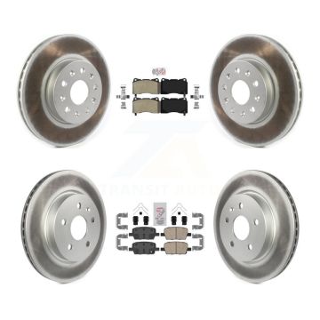 Front Semi-Metallic Rear Ceramic Pad Coated Brake Rotor Kit For Chevrolet Camaro Cadillac KGA-101600
