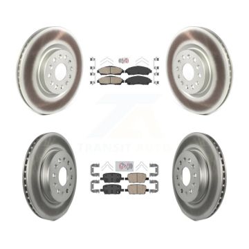 Front Rear Ceramic Pad And Coated Disc Brake Rotor Kit For Cadillac XT5 Buick Enclave XT6 KGA-101608