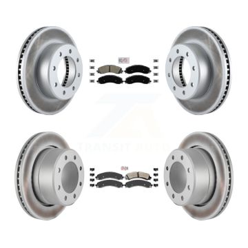 Front Rear Semi-Metallic Pad Coat Disc Brake Rotor Kit For Ram 3500 With Dual Wheels KGA-101624