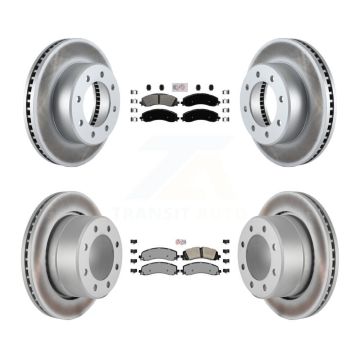Front Rear Semi-Metallic Pads And Coated Disc Brake Rotors Kit For Ram 2500 3500 KGA-101625