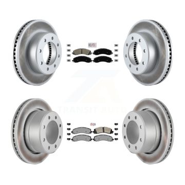 Front Rear Semi-Metallic Pads And Coated Disc Brake Rotors Kit For Ram 2500 3500 KGA-101626
