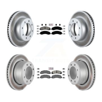 Front Rear Semi-Metallic Pads And Coated Disc Brake Rotors Kit For Ram 2500 3500 KGA-101627