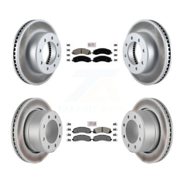 Front Rear Semi-Metallic Pads And Coated Disc Brake Rotors Kit For Ram 2500 3500 KGA-101628