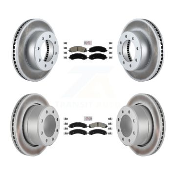 Front Rear Semi-Metallic Pad Coat Disc Brake Rotor Kit For Ram 3500 With Dual Wheels KGA-101630