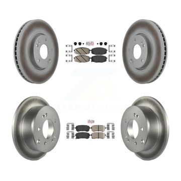 Front Rear Ceramic Pads And Coated Disc Brake Rotors Kit For Kia Forte Koup Forte5 KGA-101635