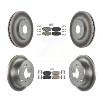 Front Rear Ceramic Pads And Coated Disc Brake Rotors Kit For Kia Forte Koup Forte5 KGA-101636