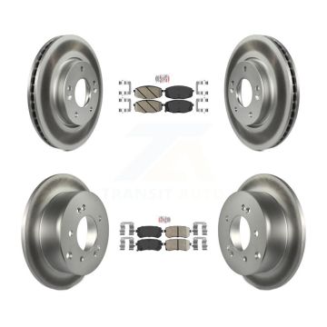 Front Rear Ceramic Pads And Coated Disc Brake Rotors Kit For Kia Forte Koup Forte5 KGA-101638